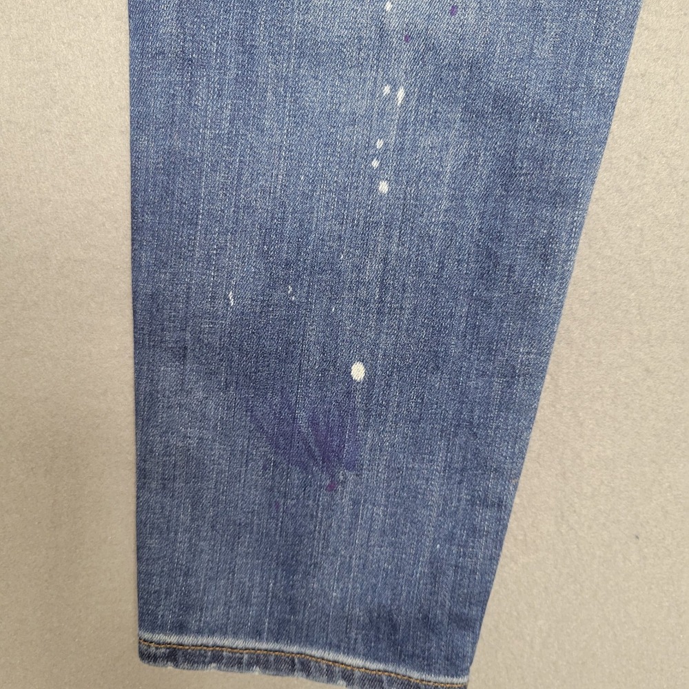 Madewell Jeans Women 31 Blue Wash Paint Splatter Distressed Skinny Leg Casual - Picture 15 of 16